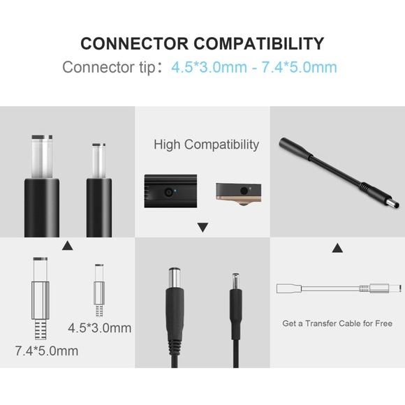 Charger for Dell Laptop Computer 65W 45W Round Tip Power Adapter Quantity: 2 - Picture 3 of 11